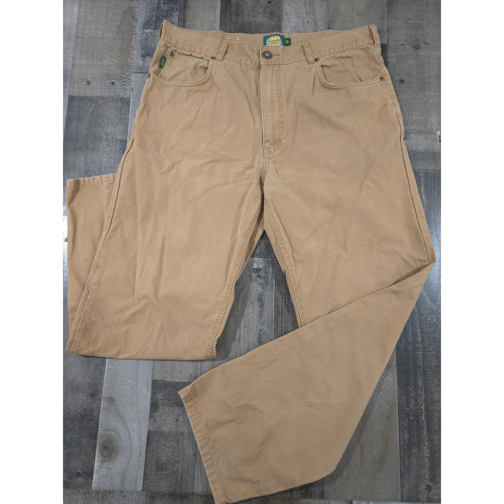 Vintage Cabela's For Kids Roughneck Canvas Pants Tan Brown Khaki Size 38/32